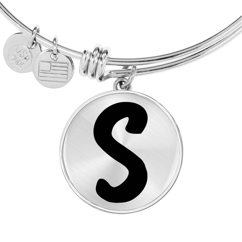 Initial S v1b - Bangle Bracelet