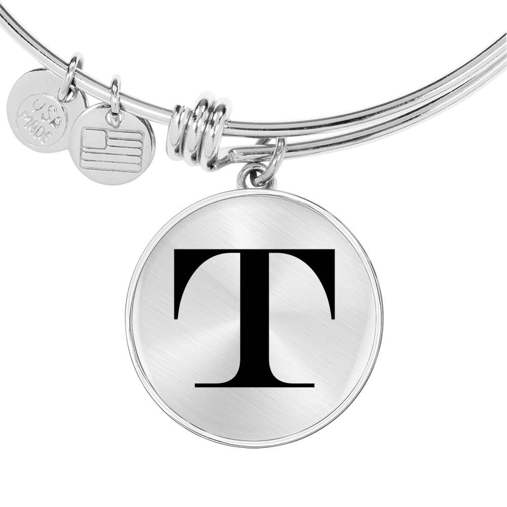 Initial T v1a - Bangle Bracelet