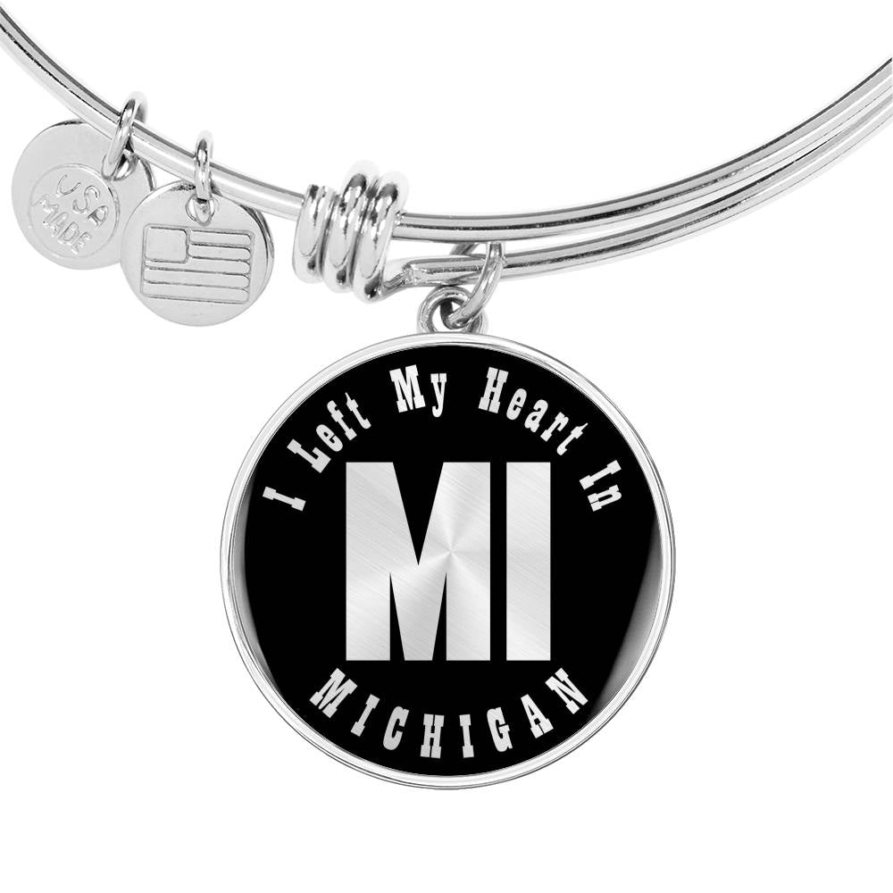 Heart In Michigan v02 - Bangle Bracelet