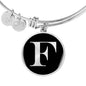 Initial F v2a - Bangle Bracelet