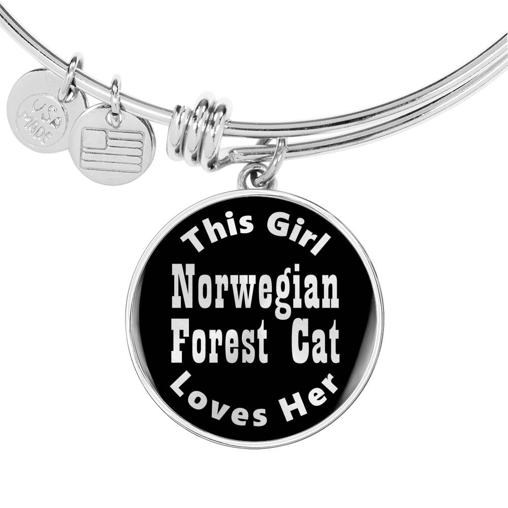 Norwegian Forest Cat v3 - Bangle Bracelet
