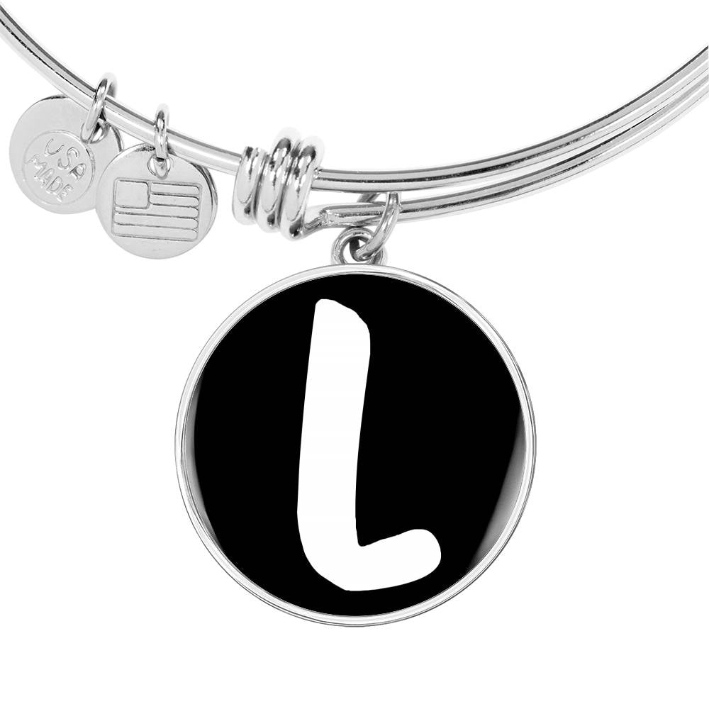 Initial L v3b - Bangle Bracelet