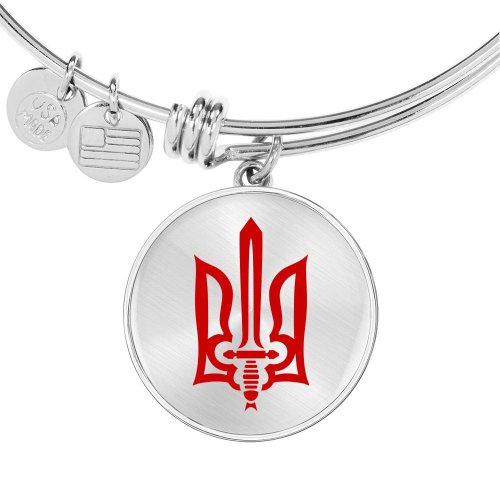 Stylized Tryzub (Red) - Bangle Bracelet