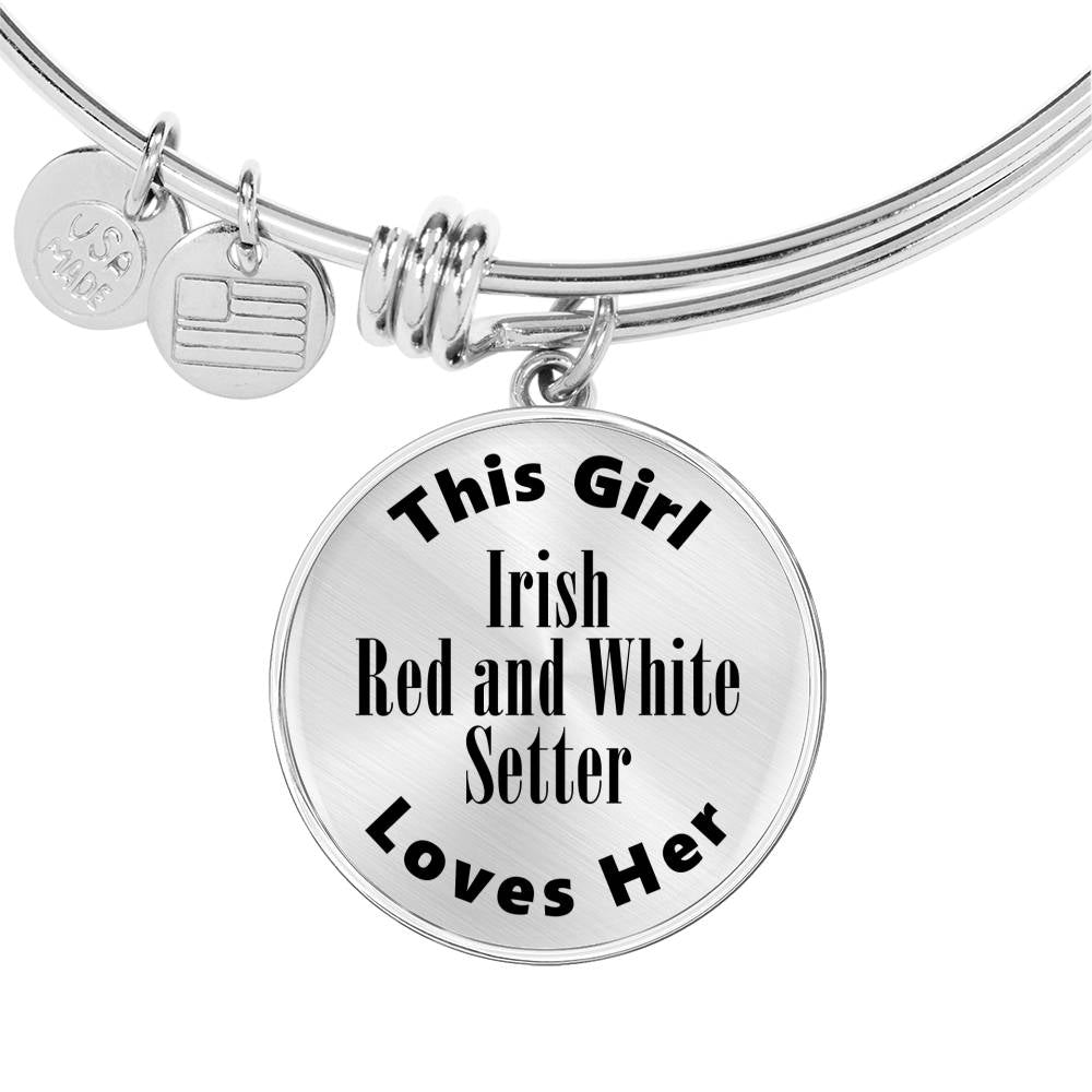 Irish Red and White Setter - Bangle Bracelet