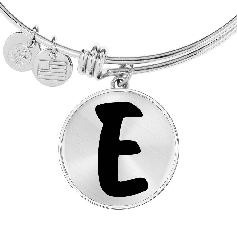 Initial E v1b - Bangle Bracelet