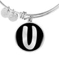 Initial U v2b - Bangle Bracelet