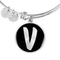 Initial V v2b - Bangle Bracelet