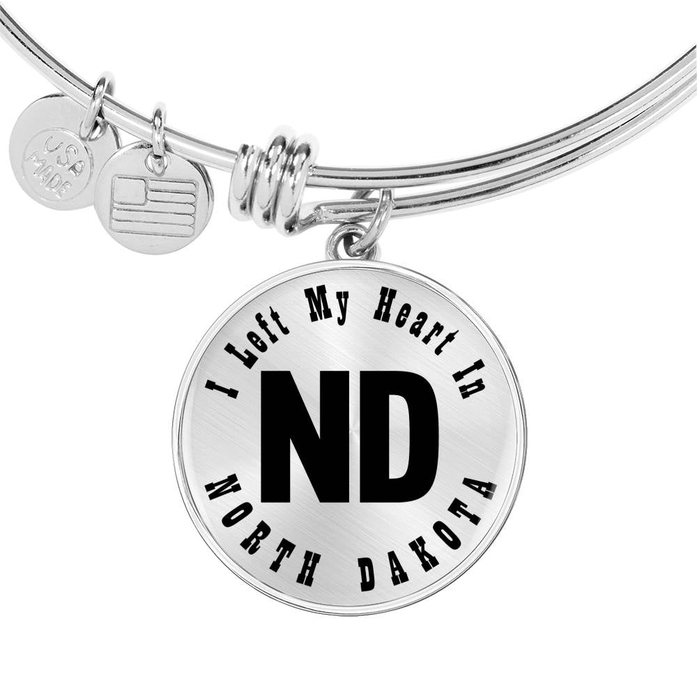 Heart In North Dakota v01 - Bangle Bracelet