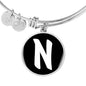 Initial N v3b - Bangle Bracelet