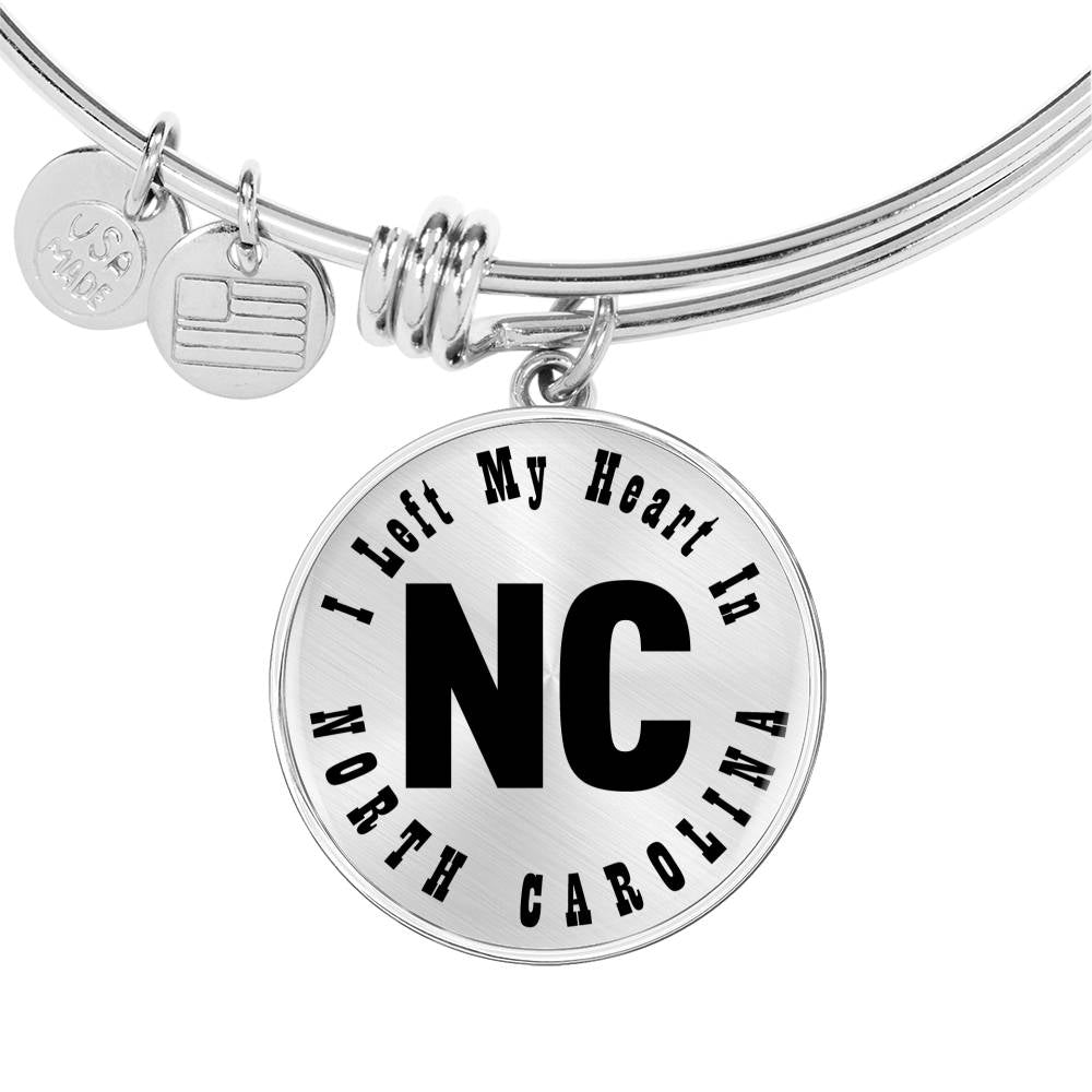 Heart In North Carolina v01 - Bangle Bracelet
