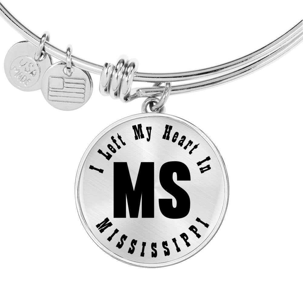 Heart In Mississippi v01 - Bangle Bracelet