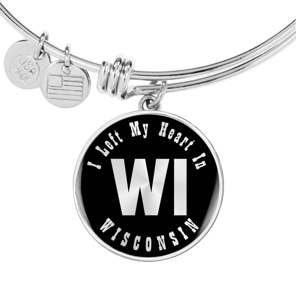 Heart In Wisconsin v02 - Bangle Bracelet