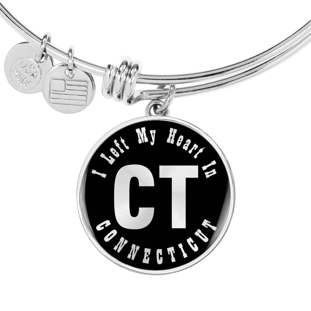 Heart In Connecticut v02 - Bangle Bracelet