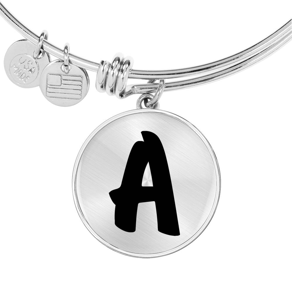 Initial A v1b - Bangle Bracelet