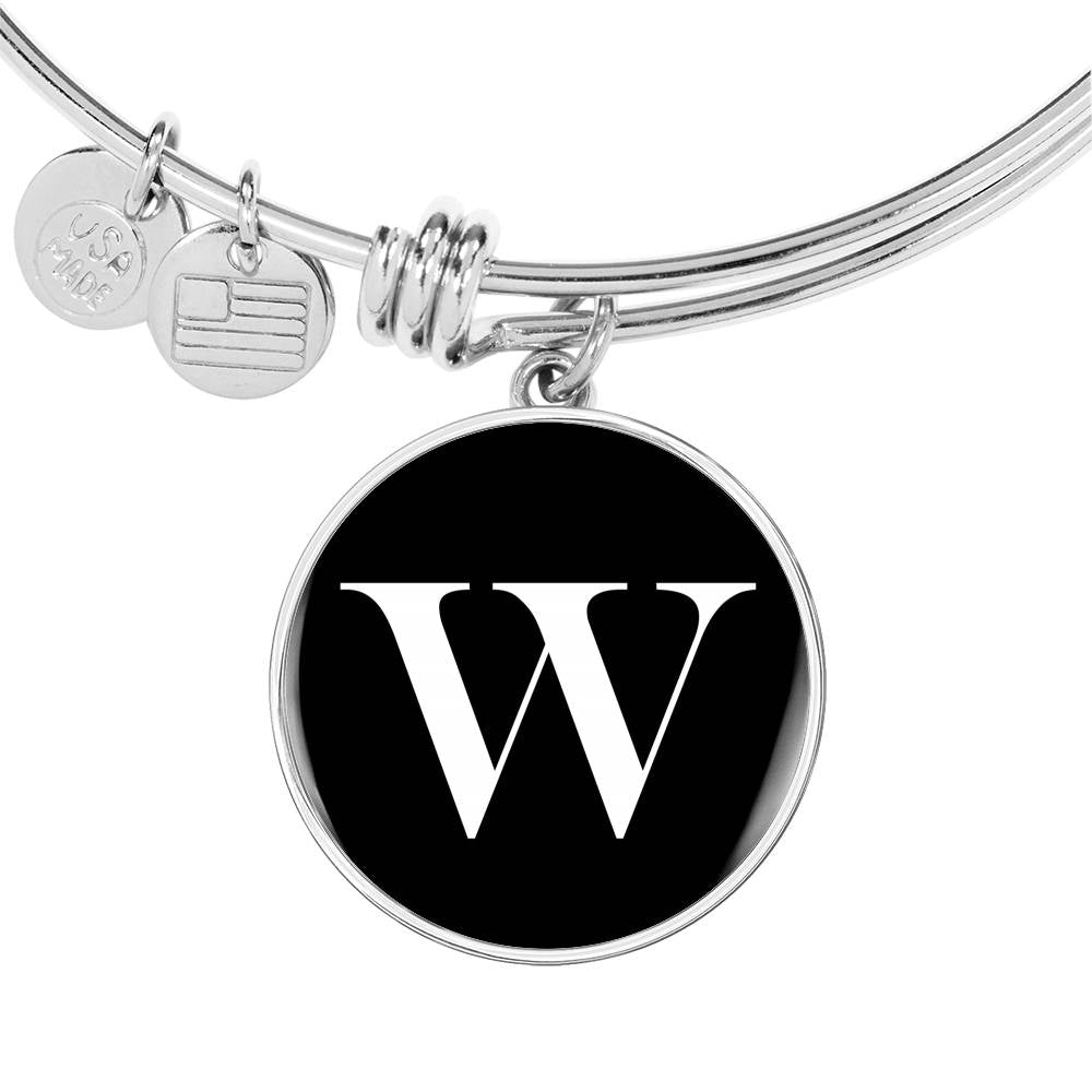 Initial W v3a - Bangle Bracelet