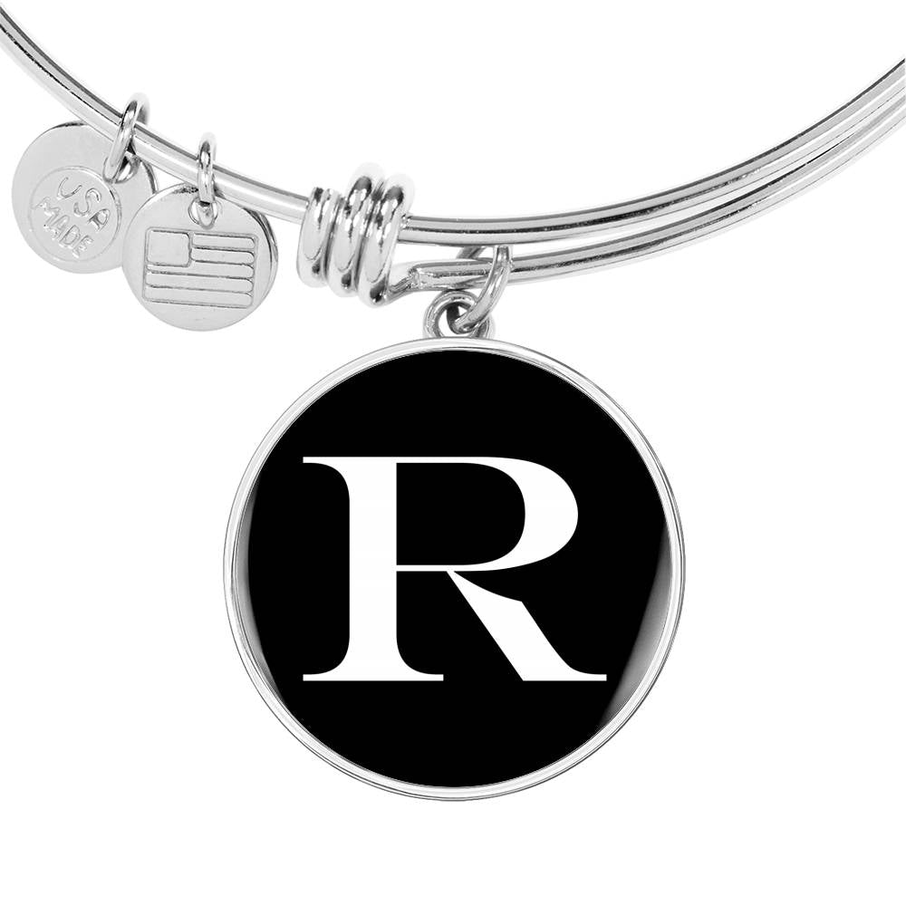 Initial R v3a - Bangle Bracelet