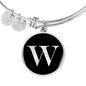 Initial W v2a - Bangle Bracelet