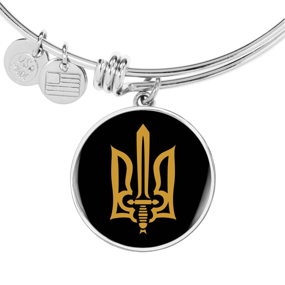 Stylized Tryzub - Bangle Bracelet