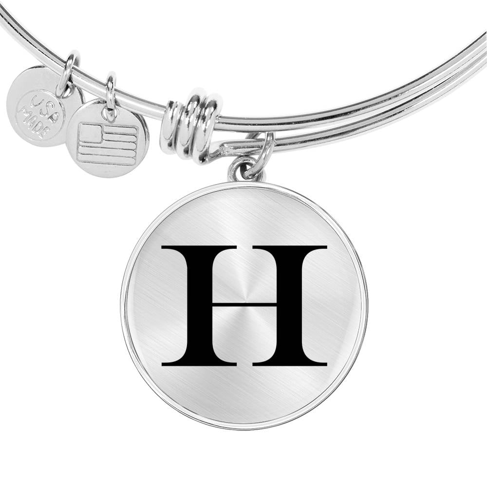Initial H v1a - Bangle Bracelet