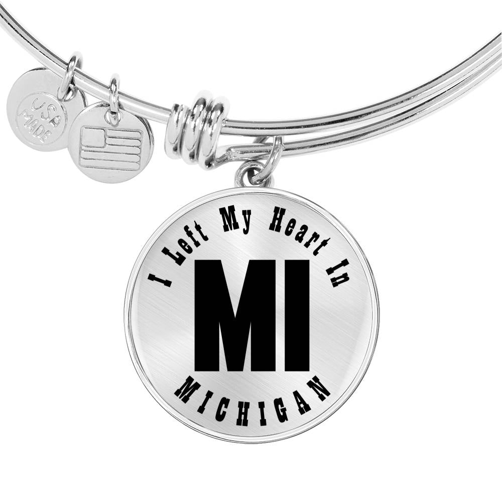 Heart In Michigan v01 - Bangle Bracelet