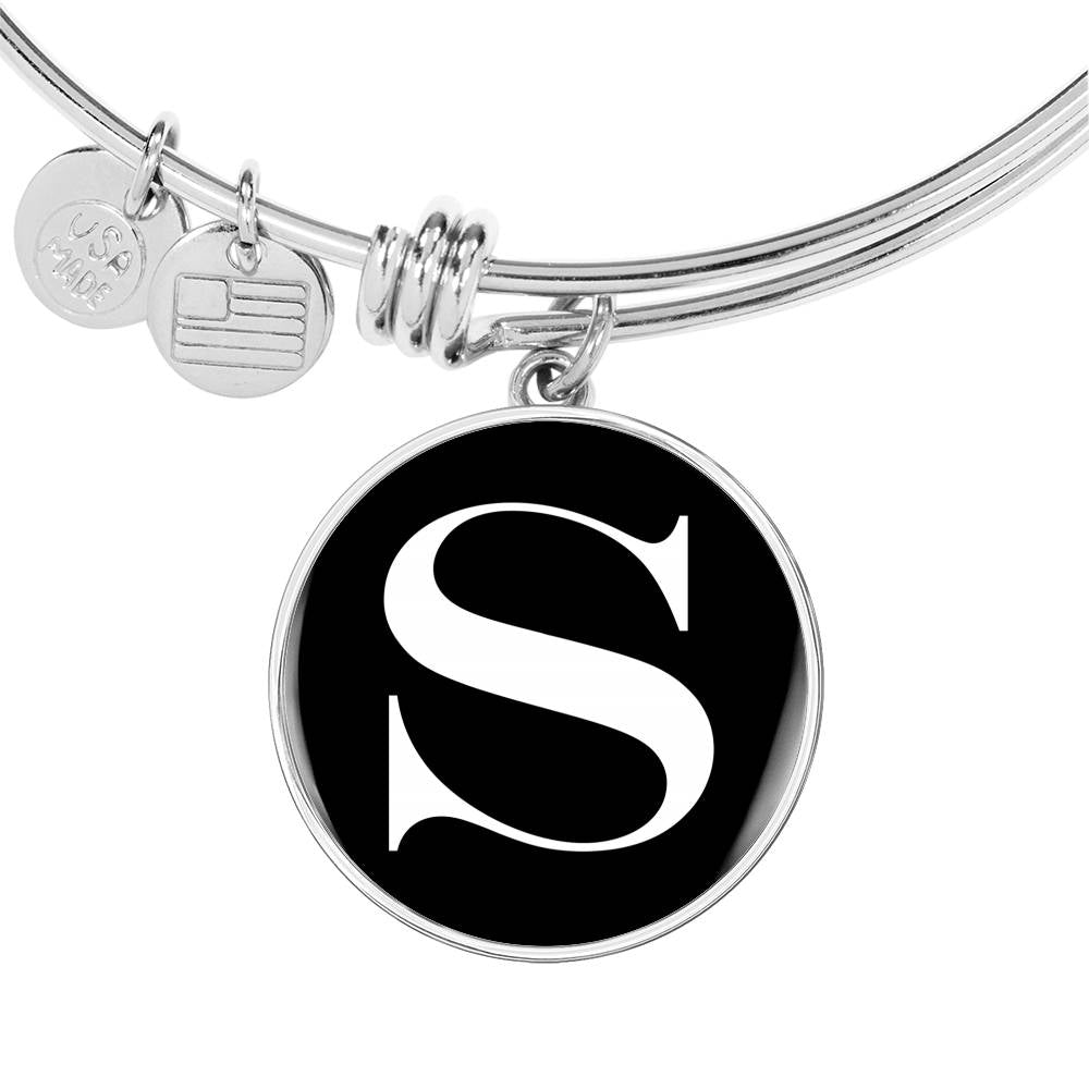 Initial S v3a - Bangle Bracelet