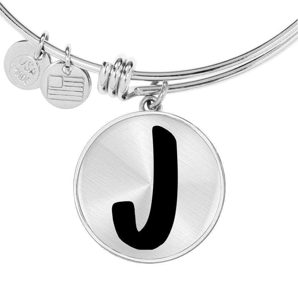 Initial J v1b - Bangle Bracelet
