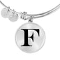 Initial F v1a - Bangle Bracelet