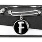 Initial F v2b - Bangle Bracelet