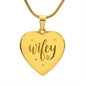 Wifey - Engraved Heart Pendant Necklace