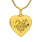 Best Mom Ever - Engraved Heart Pendant Necklace