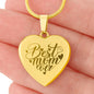 Best Mom Ever - Engraved Heart Pendant Necklace
