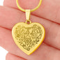 Elephant Head - Engraved Heart Pendant Necklace