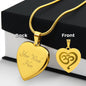 Namaste Symbol - Engraved Heart Pendant Necklace