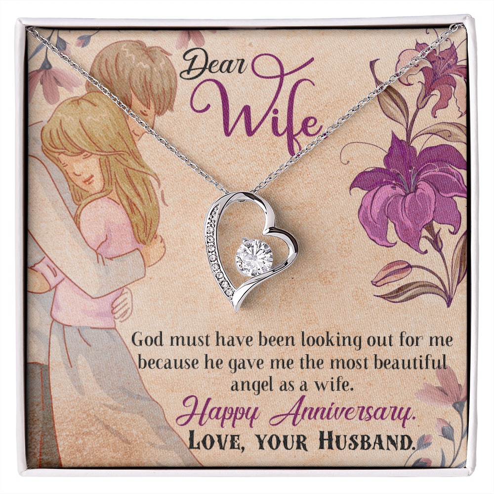 018 Dear Wife, Happy Anniversary - Forever Love Necklace