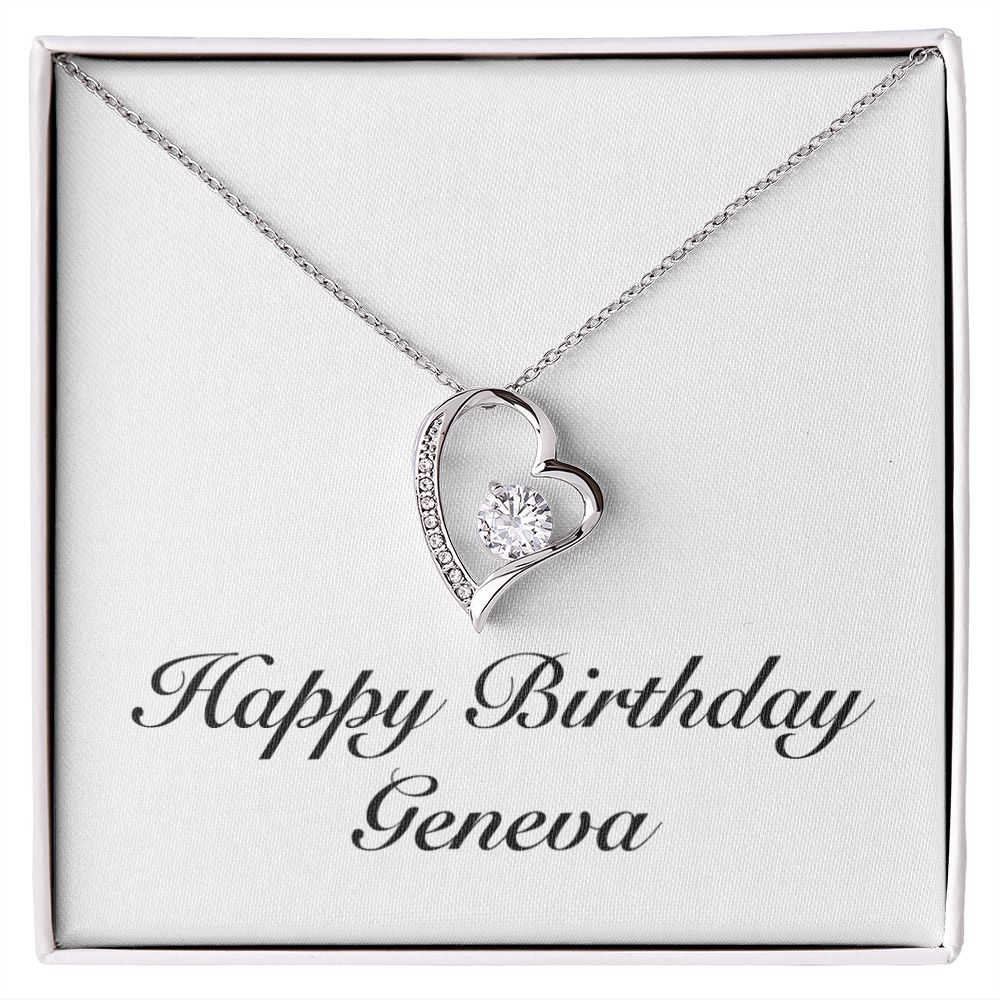 Happy Birthday Geneva - Forever Love Necklace