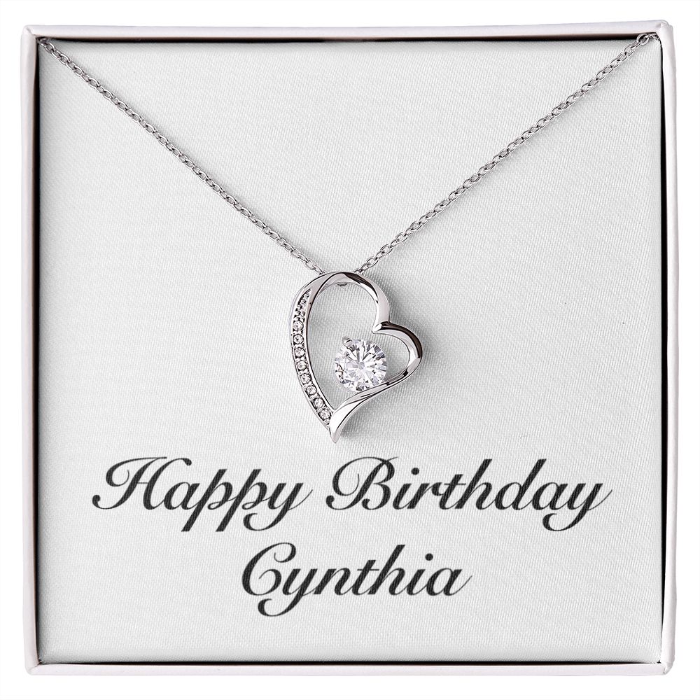 Happy Birthday Cynthia - Forever Love Necklace