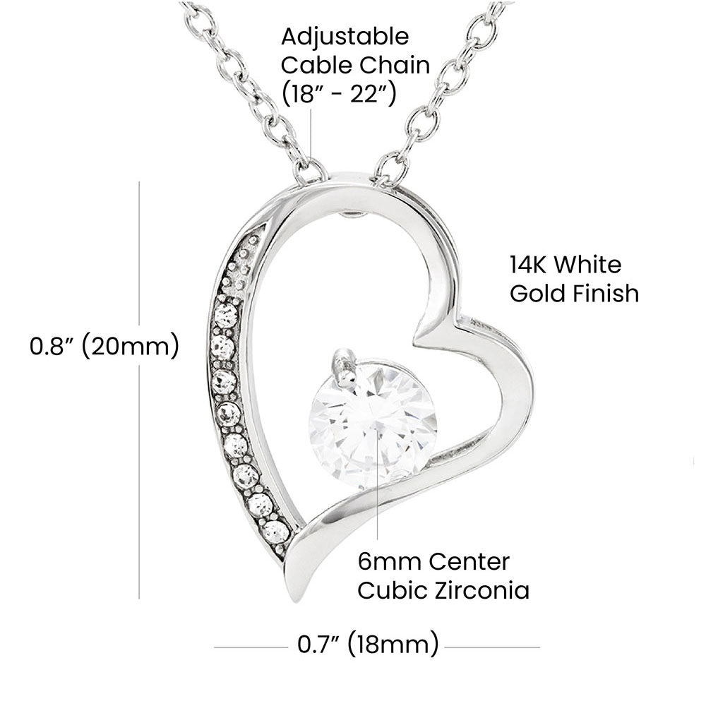 Celebrating 44 Years Anniversary - Forever Love Necklace With Mahogany Style Luxury Box