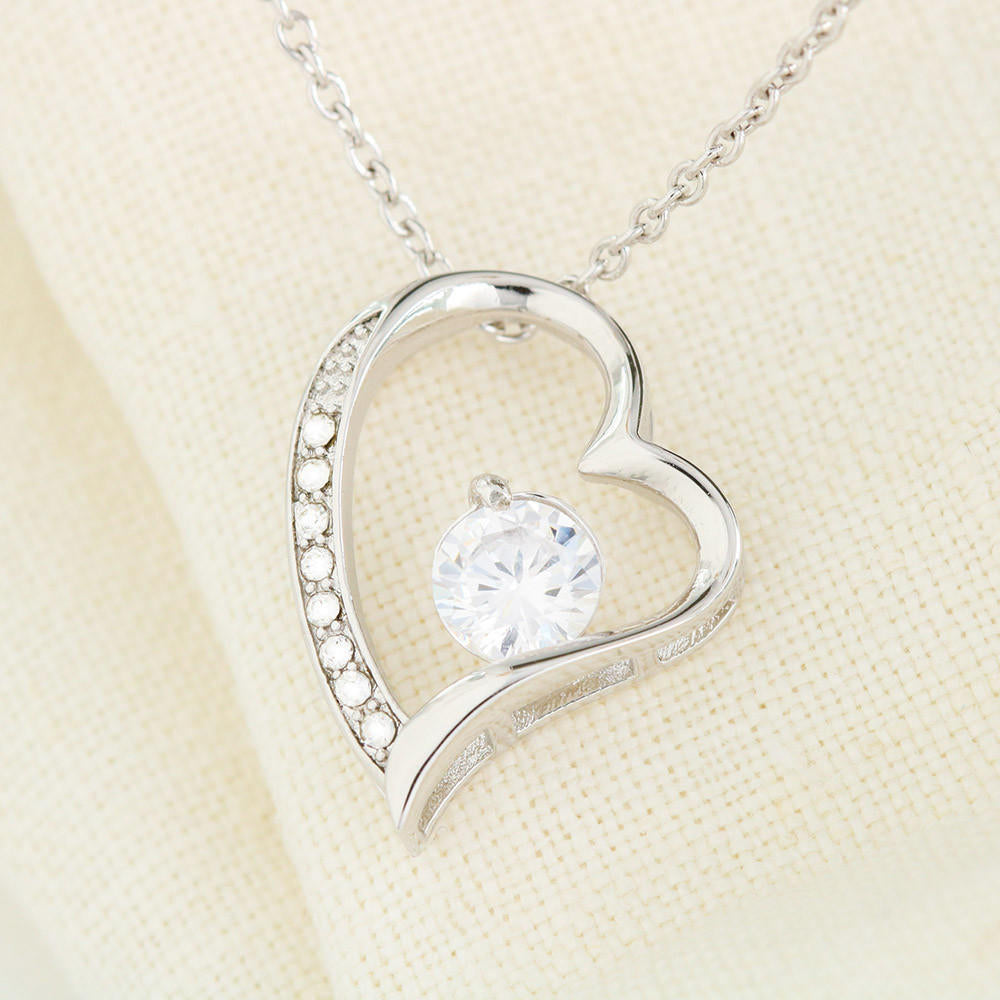 014 To My Wife - Forever Love Necklace With Mahogany Style Luxury Box