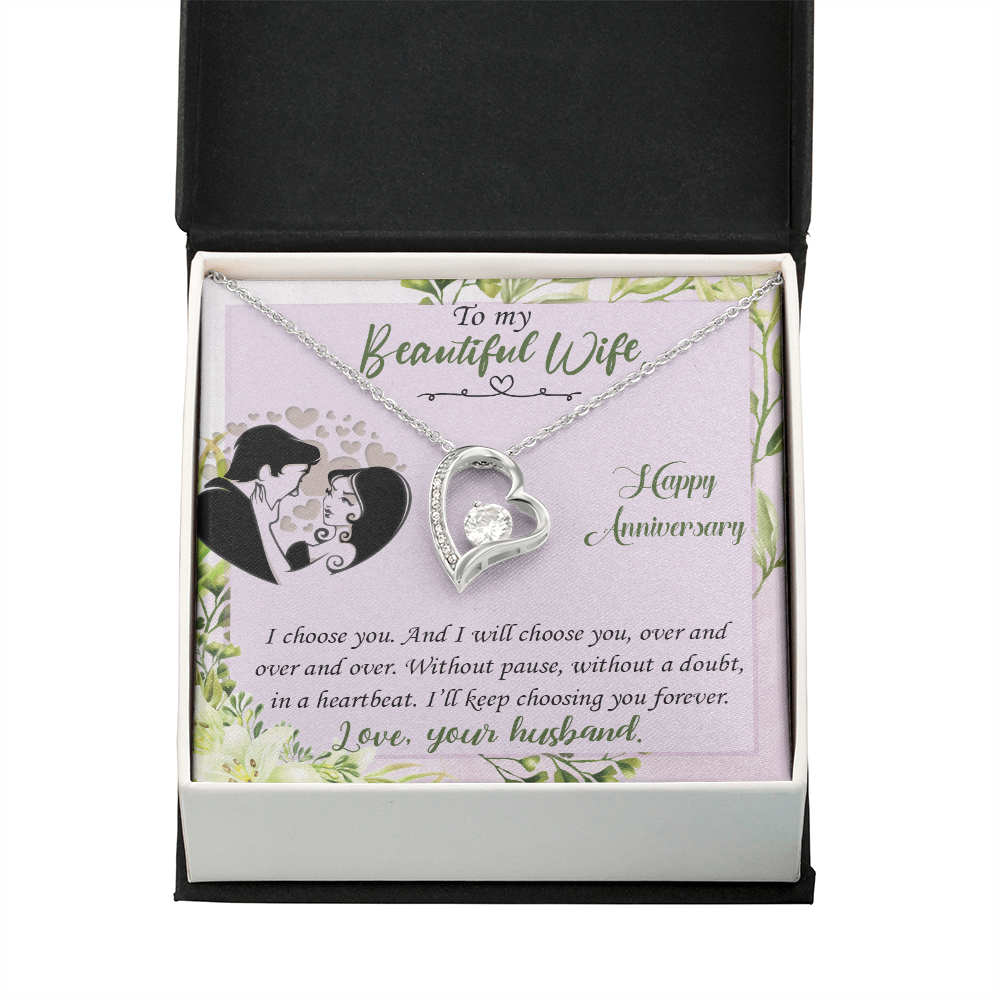 019 To My Beautiful Wife, Happy Anniversary - Forever Love Necklace