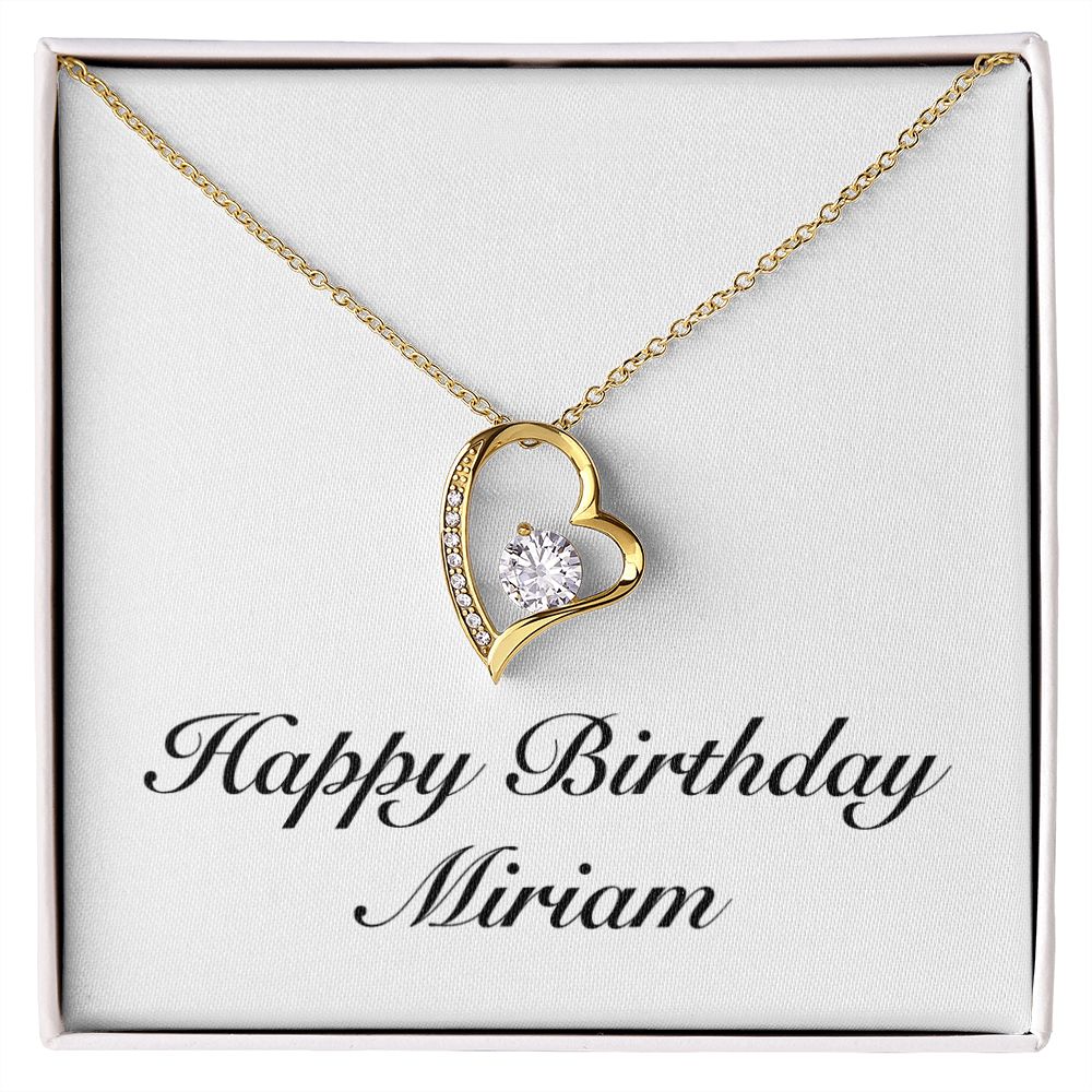 Happy Birthday Miriam - 18k Yellow Gold Finish Forever Love Necklace