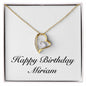 Happy Birthday Miriam - 18k Yellow Gold Finish Forever Love Necklace