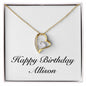 Happy Birthday Allison - 18k Yellow Gold Finish Forever Love Necklace