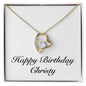 Happy Birthday Christy - 18k Yellow Gold Finish Forever Love Necklace