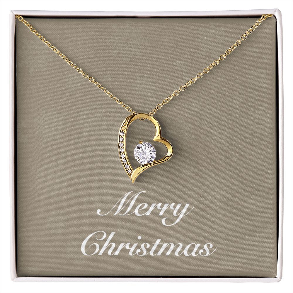 Merry Christmas v10 - 18k Yellow Gold Finish Forever Love Necklace