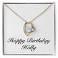 Happy Birthday Holly - 18k Yellow Gold Finish Forever Love Necklace