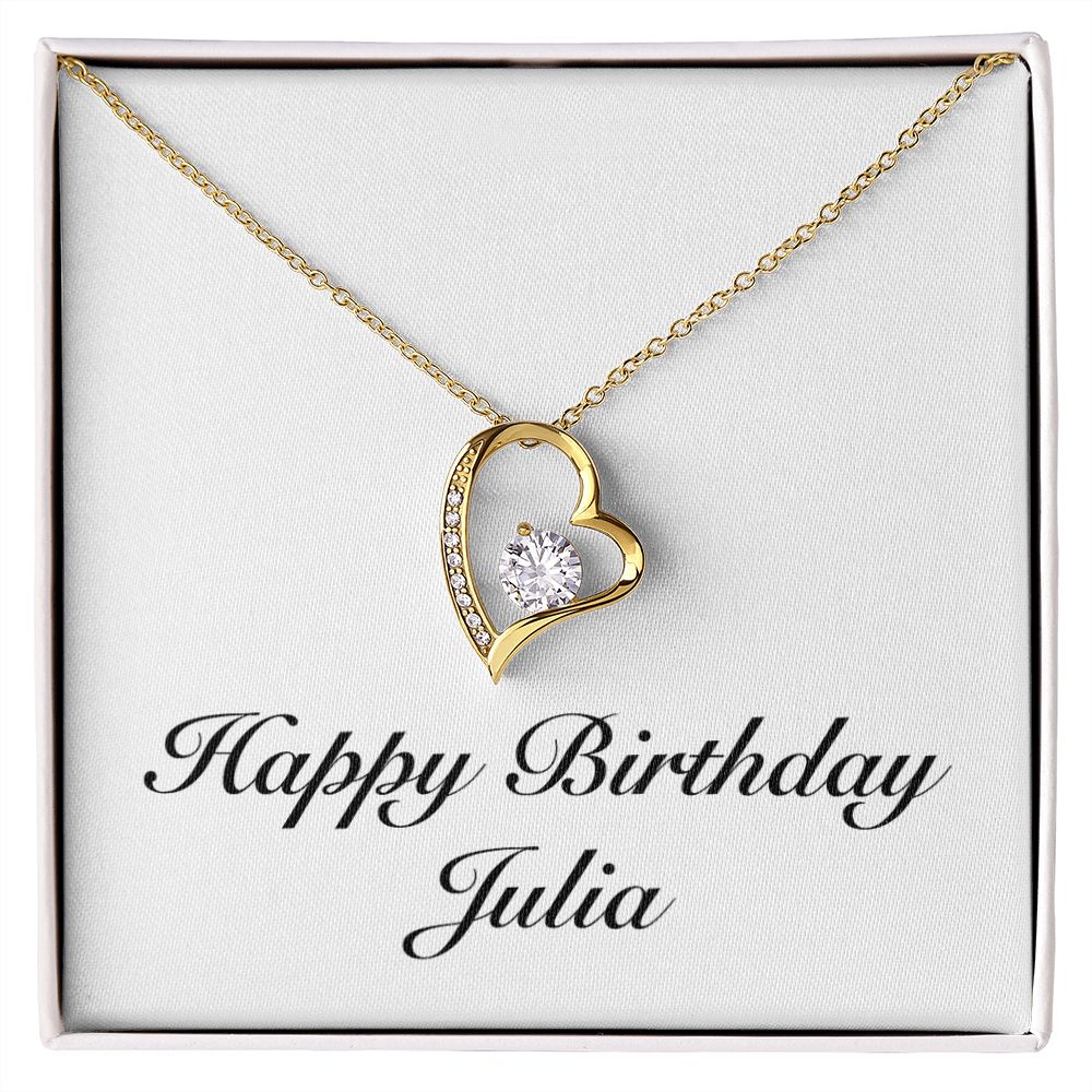 Happy Birthday Julia - 18k Yellow Gold Finish Forever Love Necklace