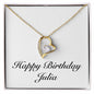 Happy Birthday Julia - 18k Yellow Gold Finish Forever Love Necklace