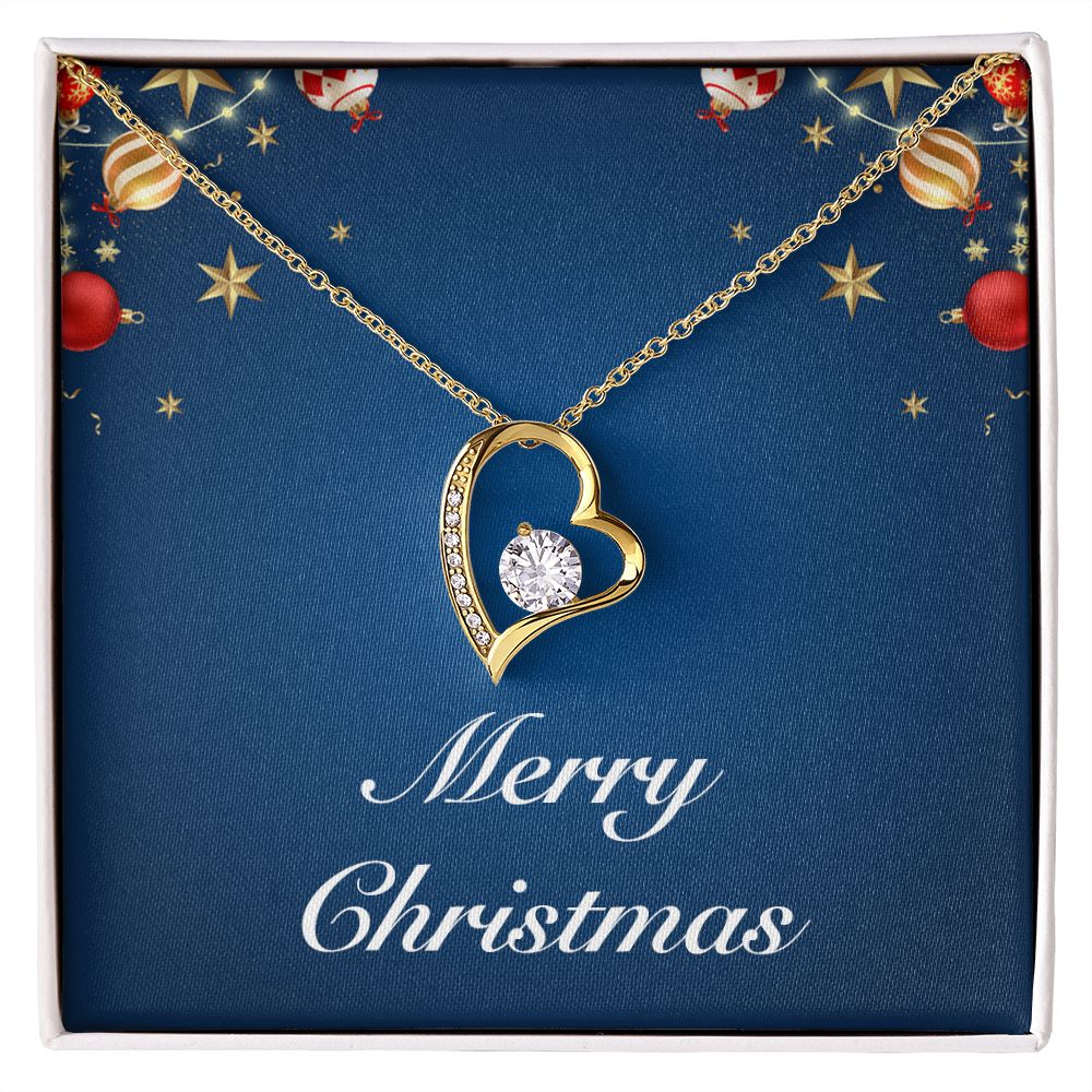 Merry Christmas v01 - 18k Yellow Gold Finish Forever Love Necklace