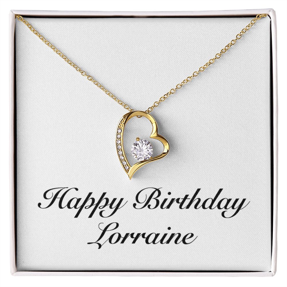 Happy Birthday Lorraine - 18k Yellow Gold Finish Forever Love Necklace