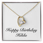 Happy Birthday Hilda - 18k Yellow Gold Finish Forever Love Necklace